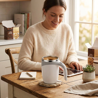Self-Stirring Coffee Mug with Automatic Mixing