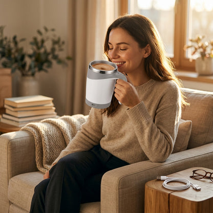 Self-Stirring Coffee Mug with Automatic Mixing