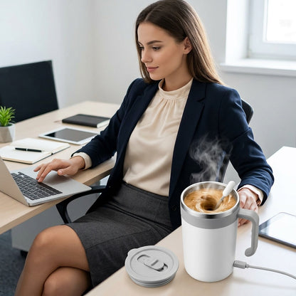 Self-Stirring Coffee Mug with Automatic Mixing